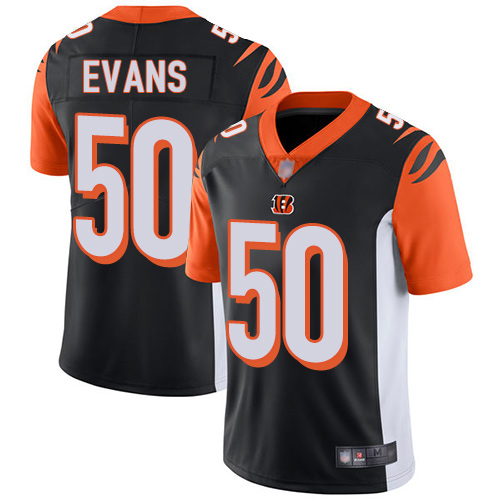 Cincinnati Bengals Limited Black Men Jordan Evans Home Jersey NFL Footballl 50 Vapor Untouchable